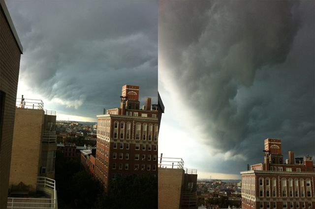 A possible tornado rotating in Brooklyn yesterday